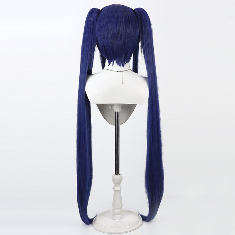Anime Cosplay Wigs Fairy Tail Wendy Marvell Navy Ponytail Wigs