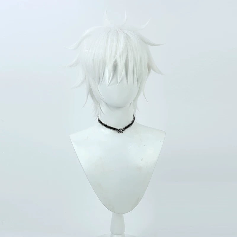 Anime Cosplay Wigs Gojo Satoru White Flip Fluffy Hair Jujutsu Kaisen Season 2