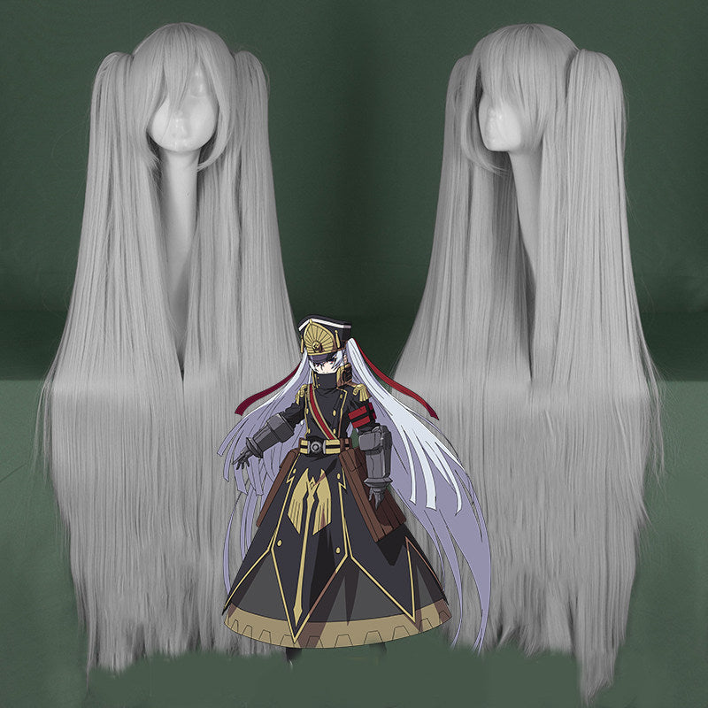 Anime Cosplay Wigs Military Uniform Princess Silver Grey Hair Re:CREATORS