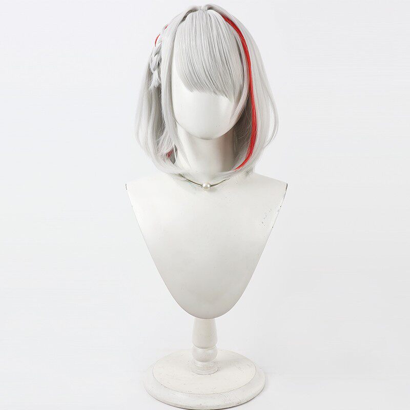 Azur Lane Cosplay Wigs Games KMS Duisburg Silver White Bob Wigs
