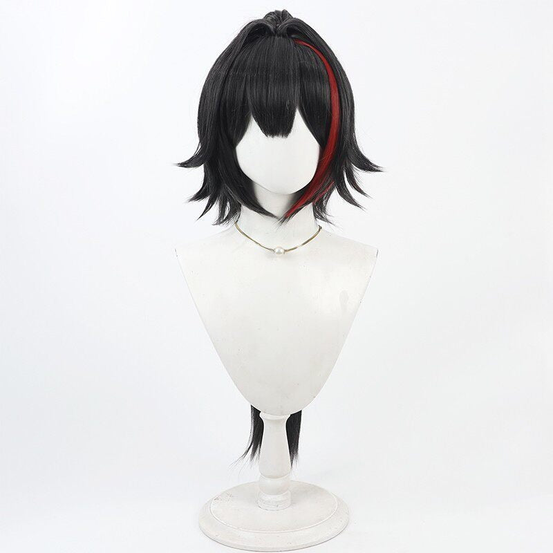 Bay Cosplay Wigs Red Highlight Split Ponytail Goddess of Victory: Nikke
