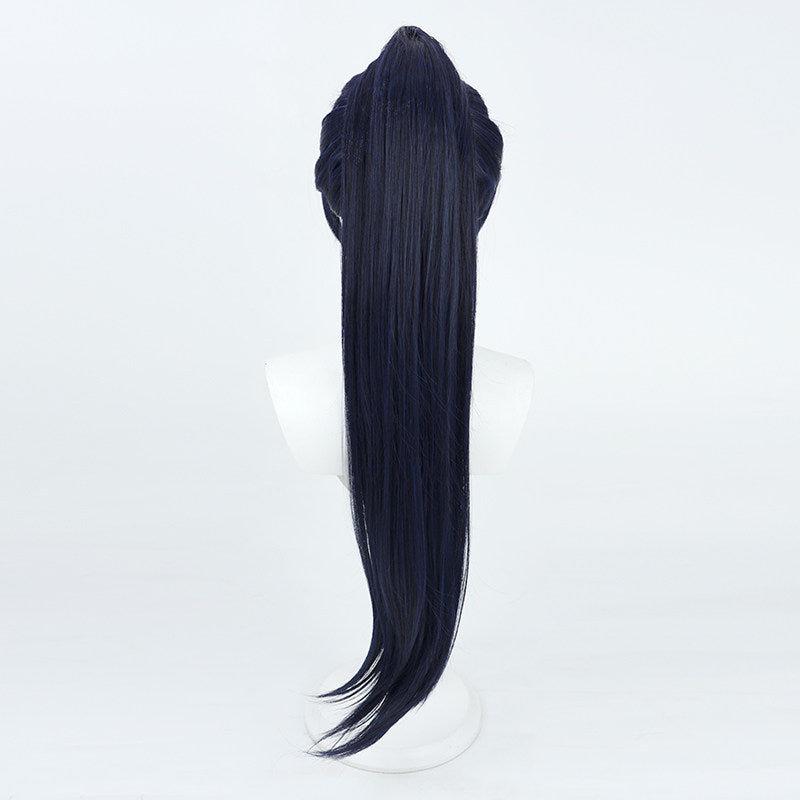 Cosplay Wigs Games The Balladeer Scaramouche Dark Blue Wigs Genshin Impact
