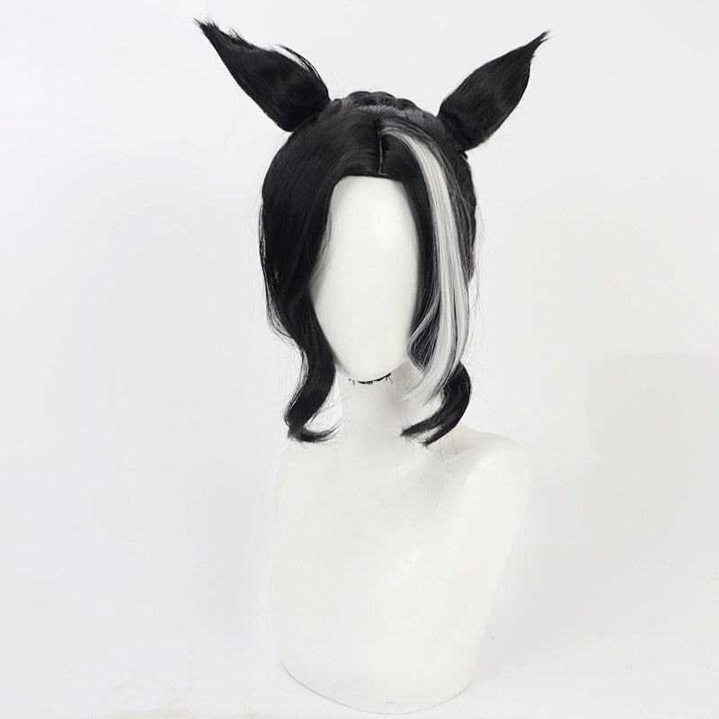 Cosplay Wigs Mejiro Ramonu Pretty Derby Black Ears Tail