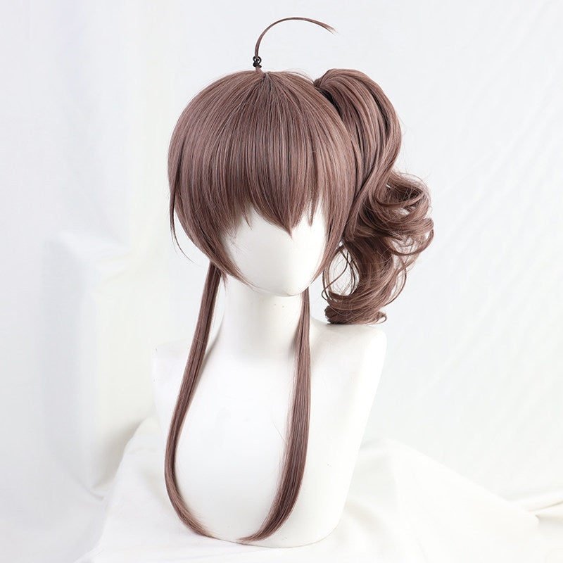 Natsuiro Matsuri Cosplay Wigs Hololive VTuber Curly Ponytail Wigs