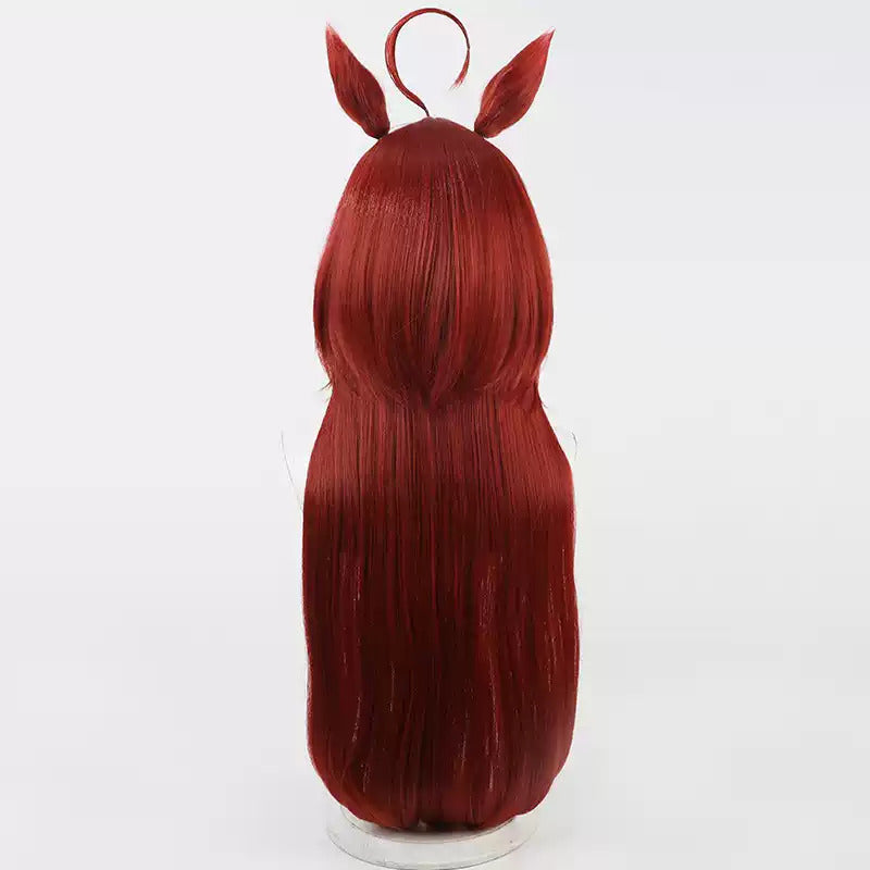 Red Desire Cosplay Wigs Pretty Derby Wine Red Ears & Tail