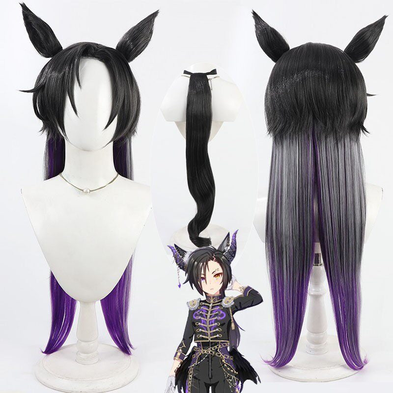 Air Shakur Cosplay Wigs Black Gradient Ears Pretty Derby