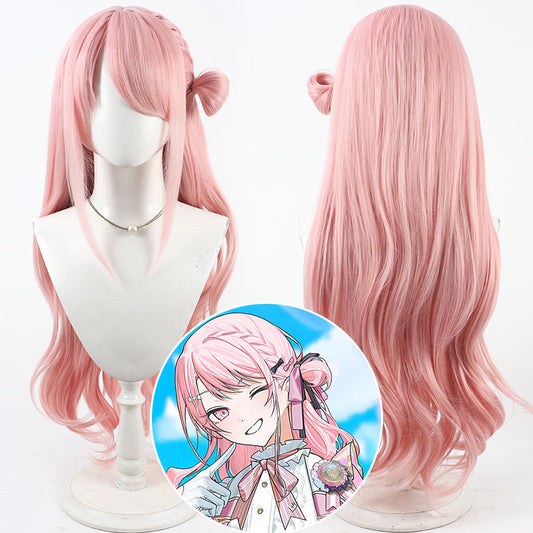 Akiyama Mizuki Cosplay Wigs 5th Anniv Pink Curly Wigs PJSK