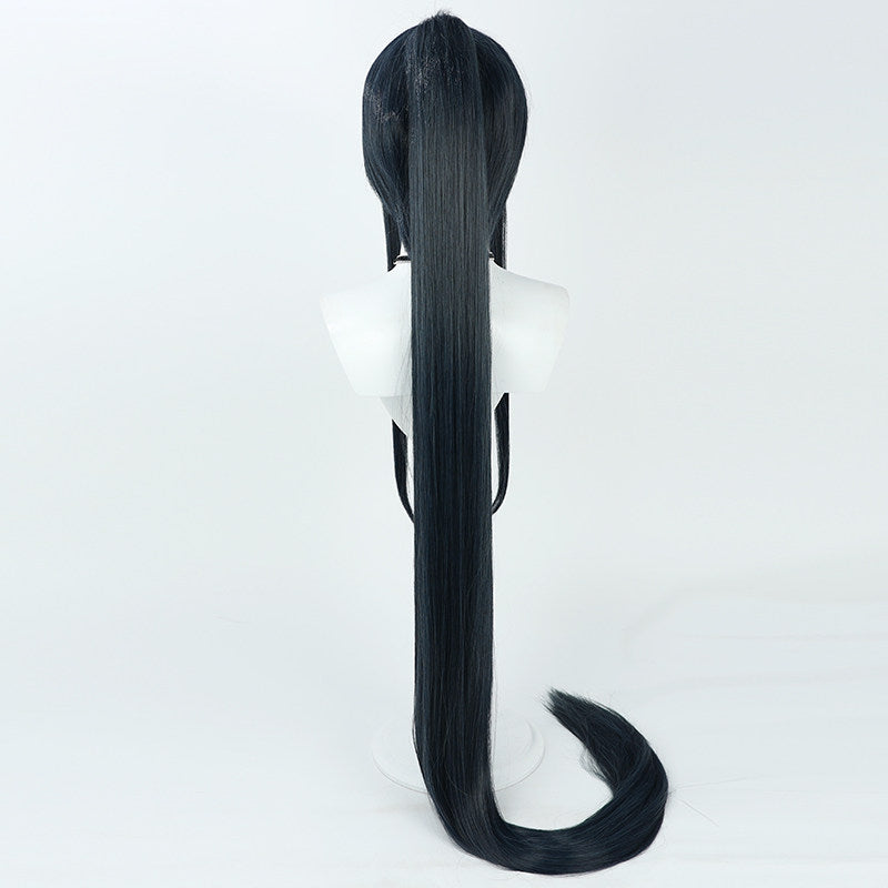 Alice Blue Archive Cosplay Wigs Dark Blue Ponytail Wigs