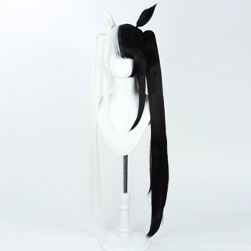 Alice Mononobe Cosplay Wigs NIJISANJI VTuber Black White Two Tone Wigs
