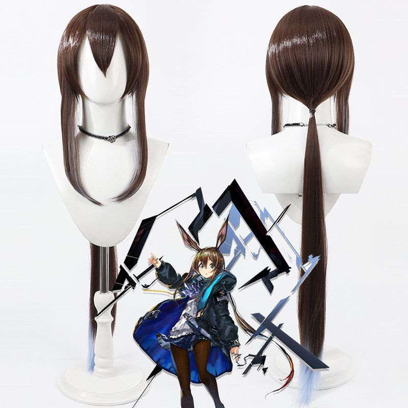 Amiya Cosplay Wigs Brown Gradient Animal Ears Arknights