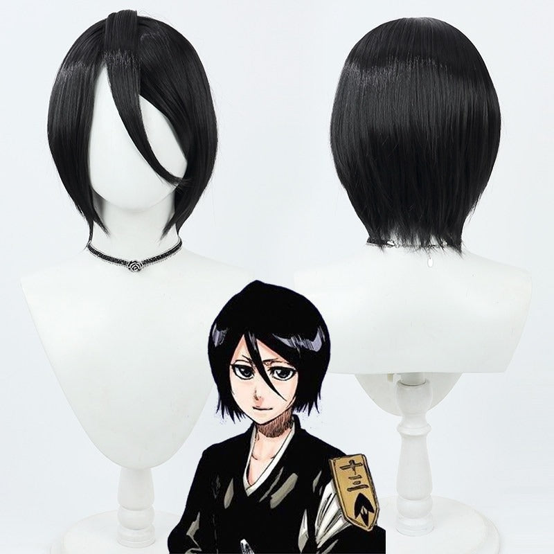 Anime Cosplay Wigs BLEACH Rukia Kuchiki Short Black Wigs
