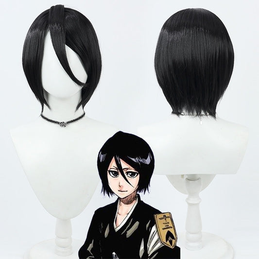 Anime Cosplay Wigs BLEACH Rukia Kuchiki Short Black Wigs