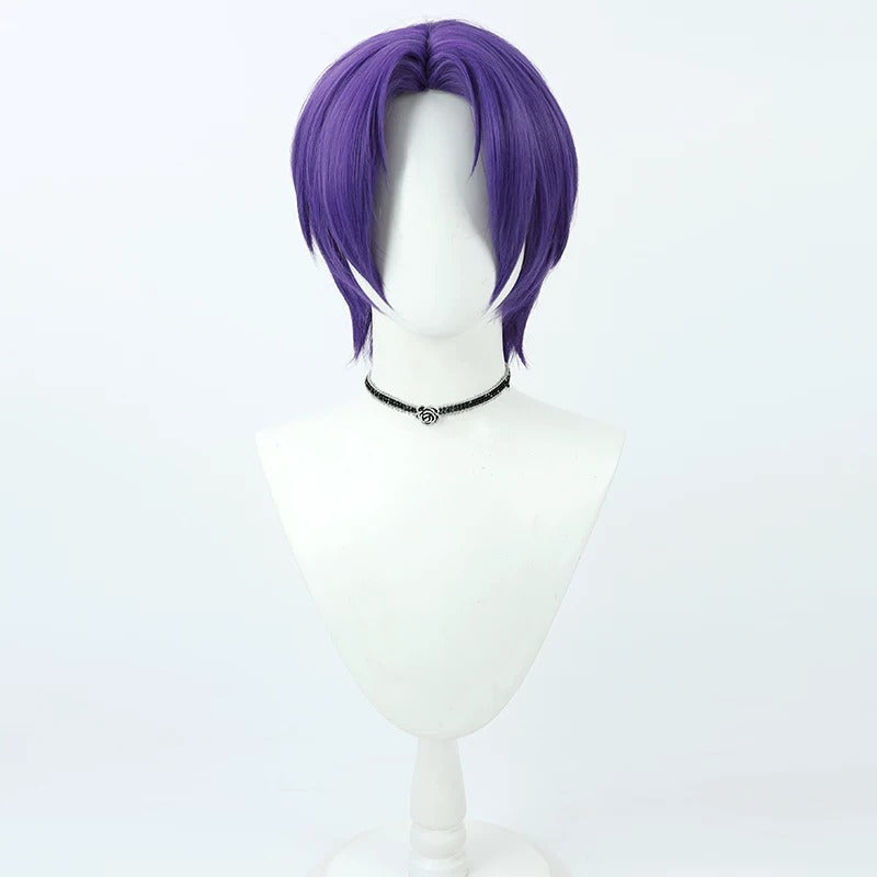 Anime Cosplay Wigs Blue Lock Reo Mikage Purple Short Wigs
