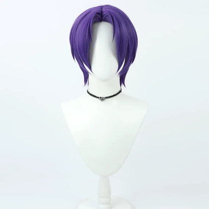 Anime Cosplay Wigs Blue Lock Reo Mikage Purple Short Wigs