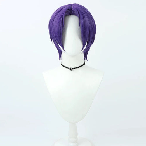 Anime Cosplay Wigs Blue Lock Reo Mikage Purple Short Wigs
