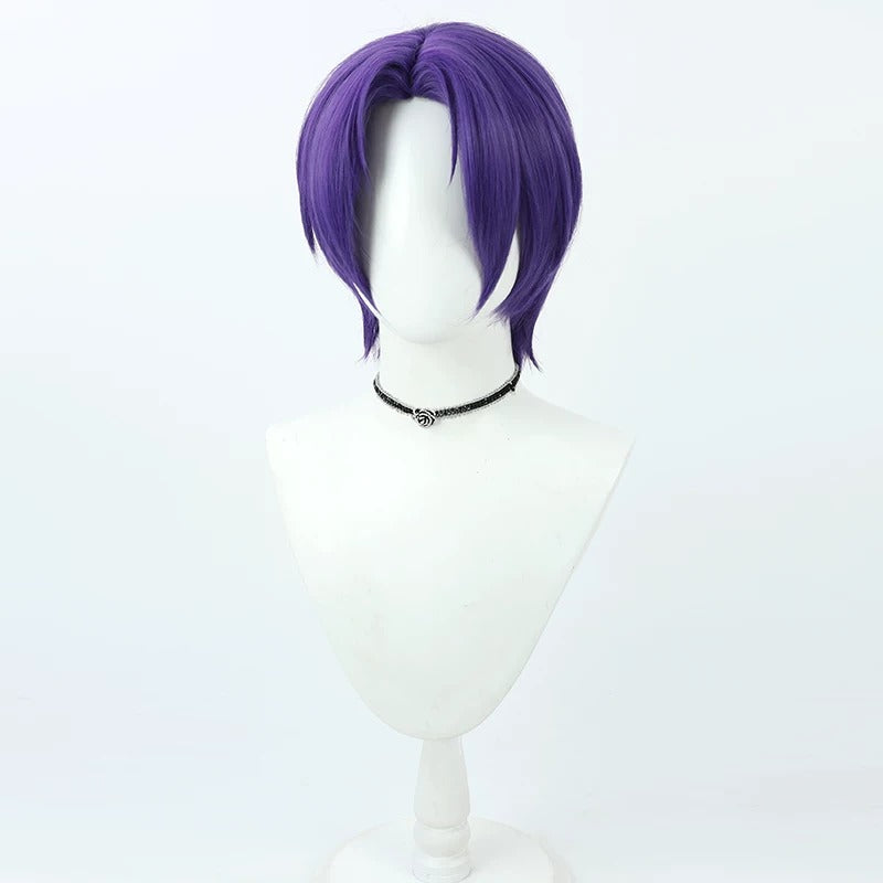 Anime Cosplay Wigs Blue Lock Reo Mikage Purple Short Wigs