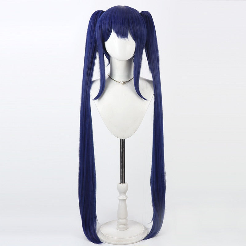Anime Cosplay Wigs Fairy Tail Wendy Marvell Navy Ponytail Wigs