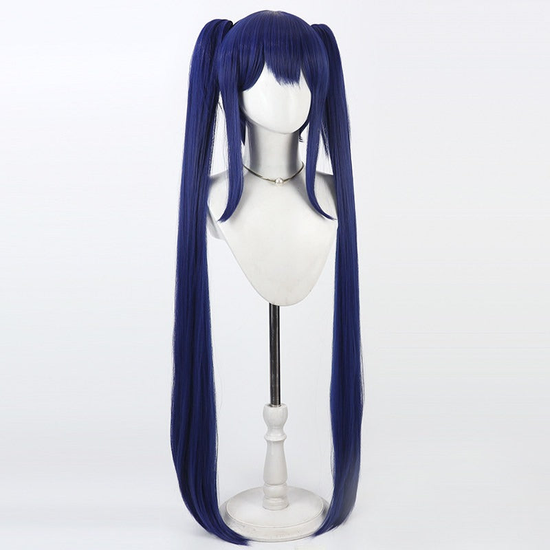 Anime Cosplay Wigs Fairy Tail Wendy Marvell Navy Ponytail Wigs