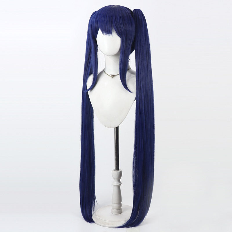 Anime Cosplay Wigs Fairy Tail Wendy Marvell Navy Ponytail Wigs
