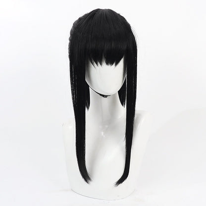 Anime Cosplay Wigs Fire Force Maki Oze Black Ponytail Wigs