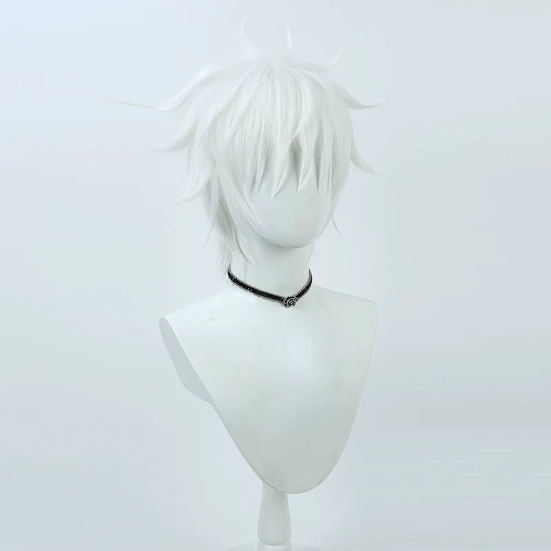 Anime Cosplay Wigs Gojo Satoru White Flip Fluffy Hair Jujutsu Kaisen Season 2