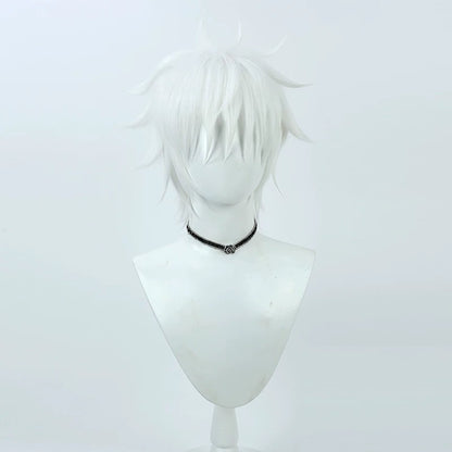 Anime Cosplay Wigs Gojo Satoru White Flip Fluffy Hair Jujutsu Kaisen Season 2