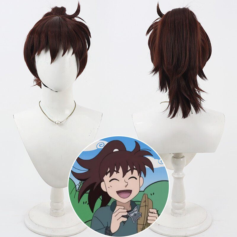 Anime Cosplay Wigs Hansuke Doi Ninjaboy Rantaro Dark Brown Wigs