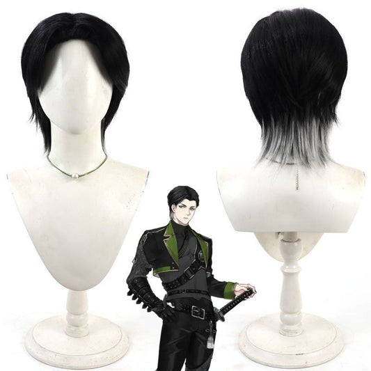 Anime Cosplay Wigs Inaba Gou Black Gradient Fluffy Wig Touken Ranbu Online
