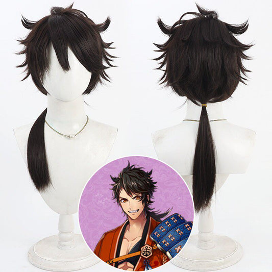 Anime Cosplay Wigs Mutsunokami Yoshiyuki Brown Wigs Touken Ranbu Online