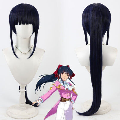 Anime Cosplay Wigs Shinguuji Sakura Dark Blue Wigs Sakura Wars