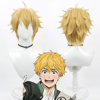 Anime Cosplay Wigs Wind Breaker Akihiko Nirei Yellow Flip Wigs