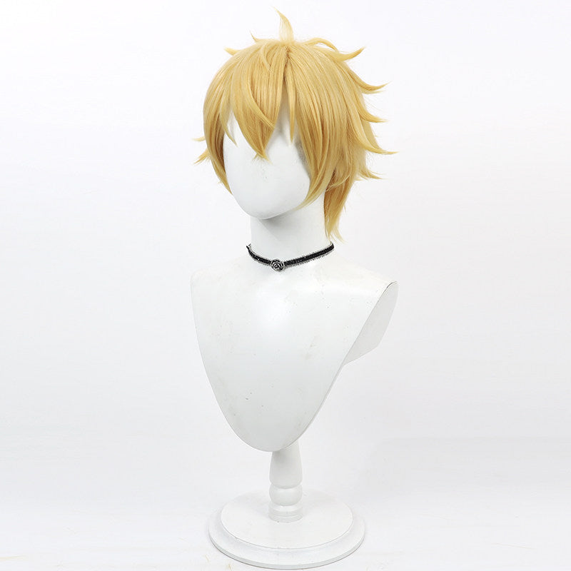 Anime Cosplay Wigs Wind Breaker Akihiko Nirei Yellow Flip Wigs