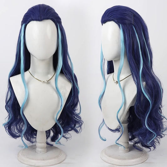 Ao Run Cosplay Wigs Nezha: Birth of the Demon Child Blue Highlight Wigs