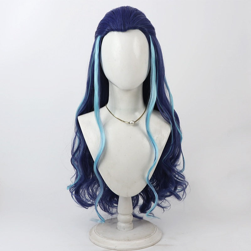 Ao Run Cosplay Wigs Nezha: Birth of the Demon Child Blue Highlight Wigs