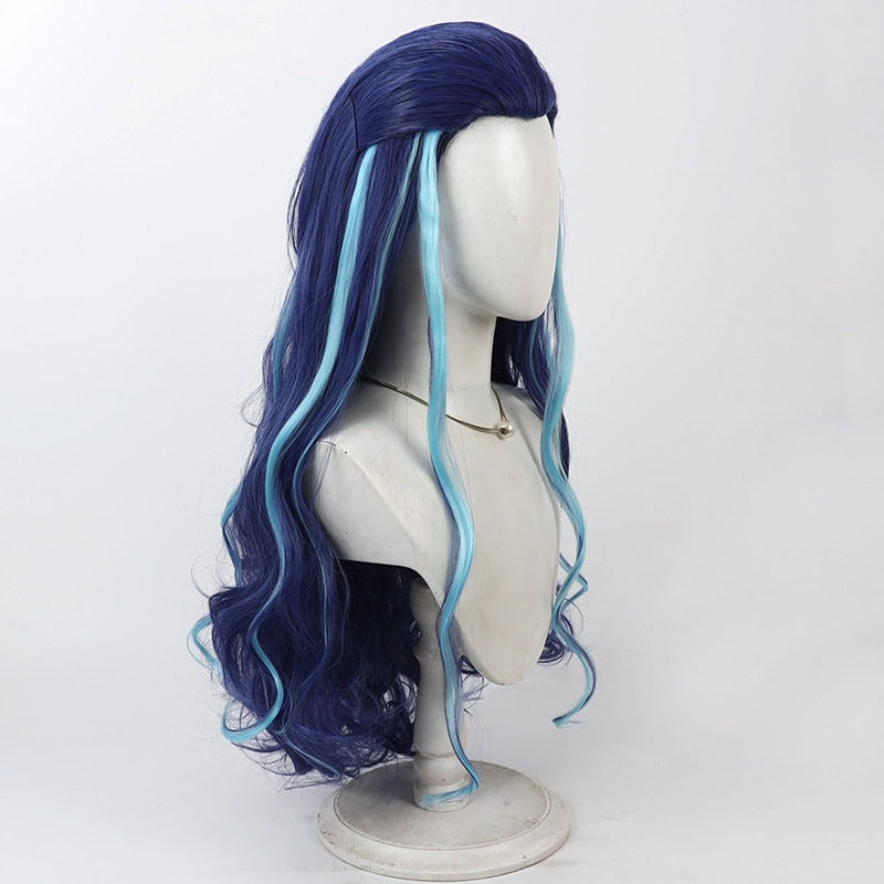Ao Run Cosplay Wigs Nezha: Birth of the Demon Child Blue Highlight Wigs