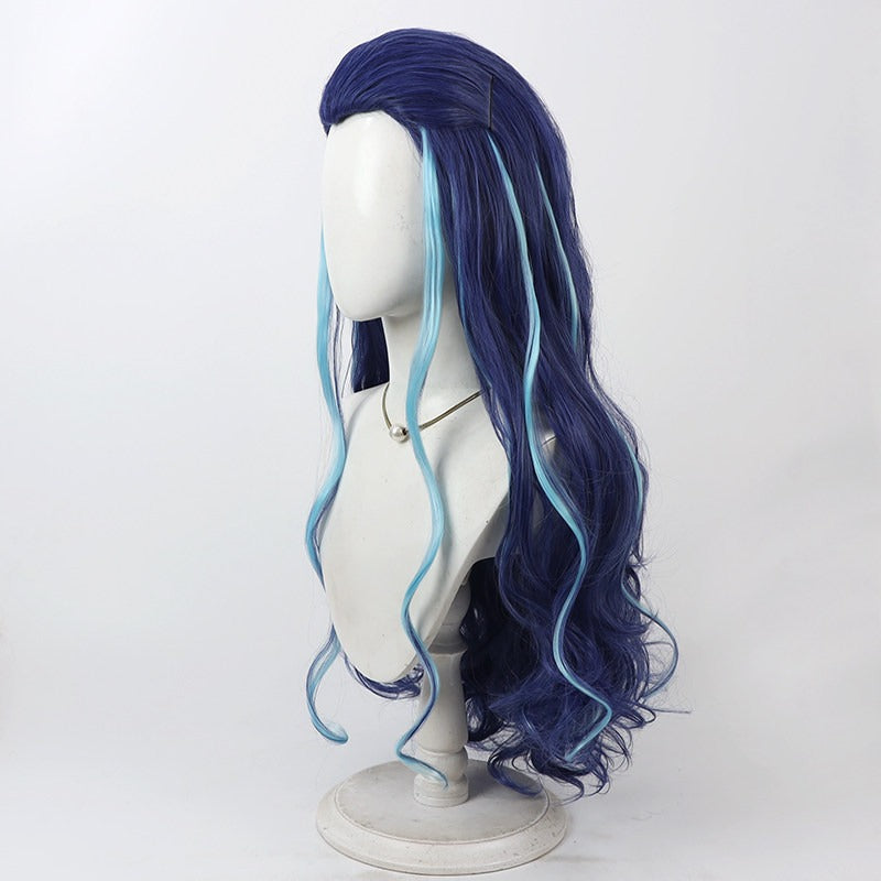 Ao Run Cosplay Wigs Nezha: Birth of the Demon Child Blue Highlight Wigs