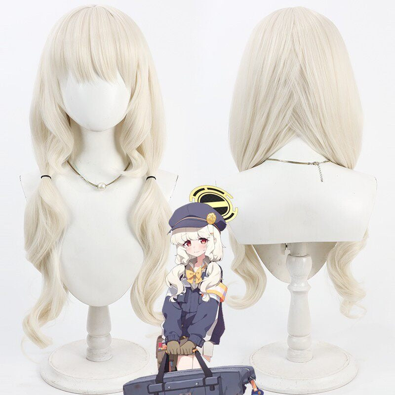 Aoba Utsumi Cosplay Wigs Light Yellow Curly Wigs Blue Archive