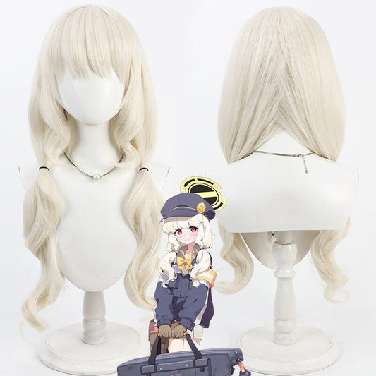 Aoba Utsumi Cosplay Wigs Light Yellow Curly Wigs Blue Archive