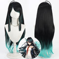 Arknights Cosplay Wigs Dusk Black Cyan Gradient Curly