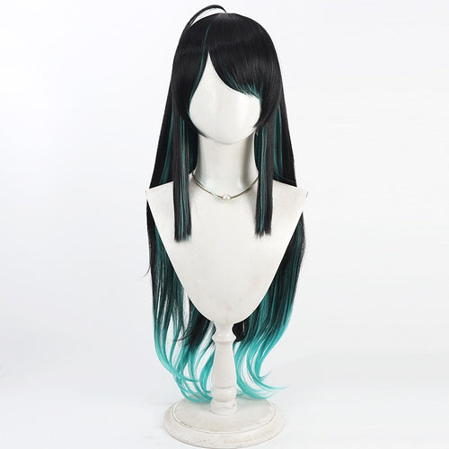 Arknights Cosplay Wigs Dusk Black Cyan Gradient Curly