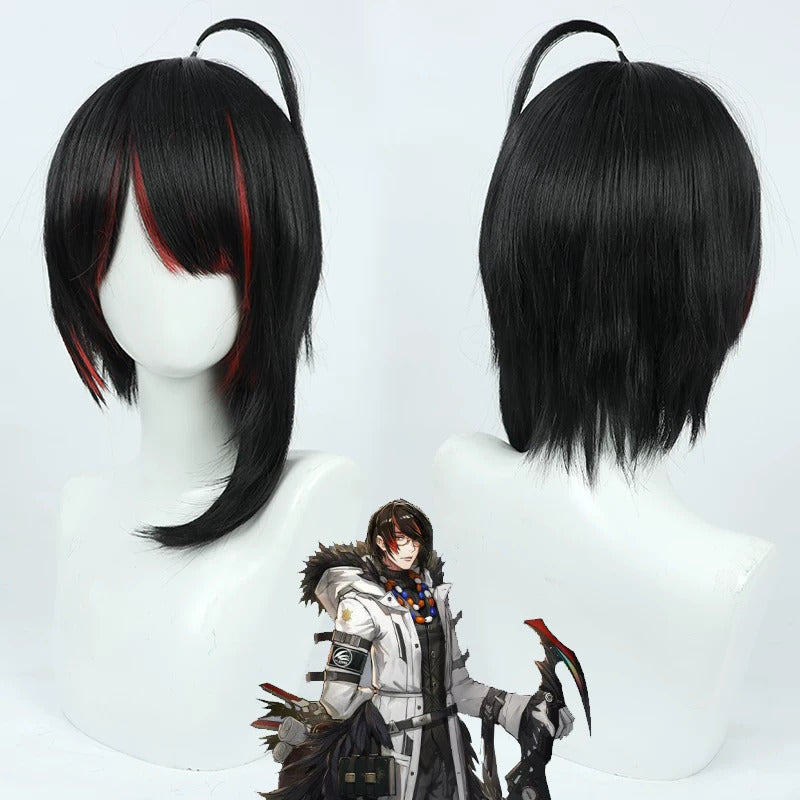 Arknights Cosplay Wigs Gnosis Earchist Lucan Black Wigs