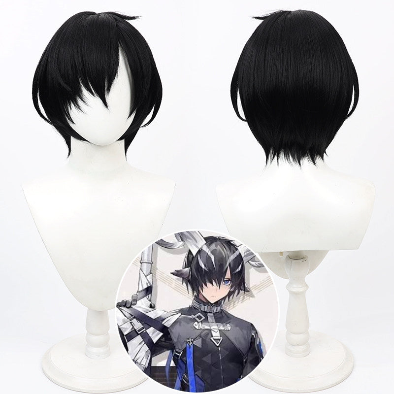 Arknights Cosplay Wigs Lessing Maeyer Black Wigs