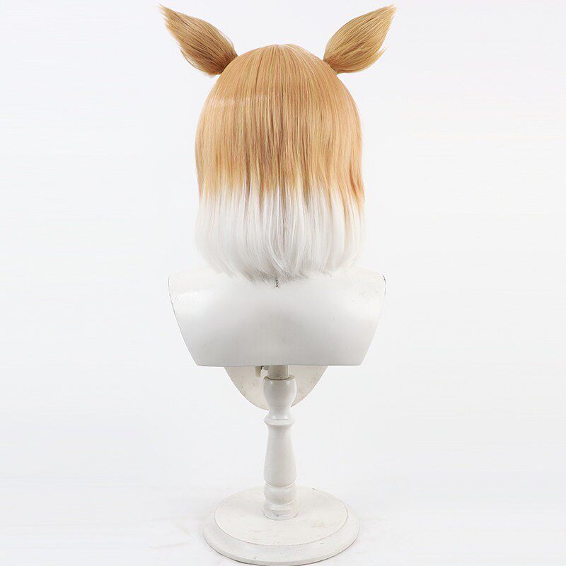 Arknights Cosplay Wigs Mousse with Ears Yellow Gradient Wigs
