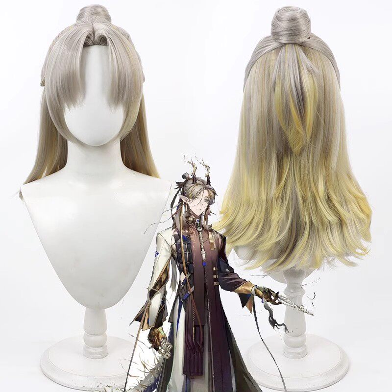 Arknights Ji Cosplay Wigs Multi Gradient Wigs