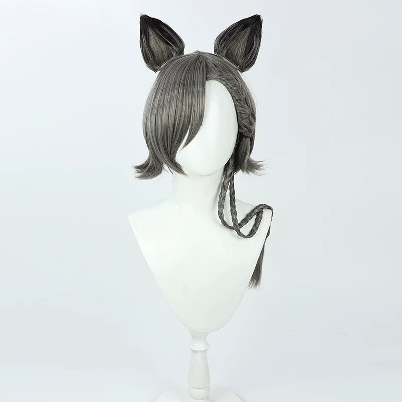 Arknights Penitance Short Cosplay Wigs Grey With Ears