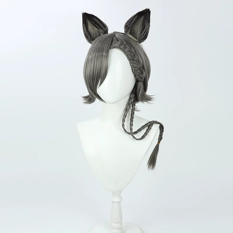 Arknights Penitance Short Cosplay Wigs Grey With Ears