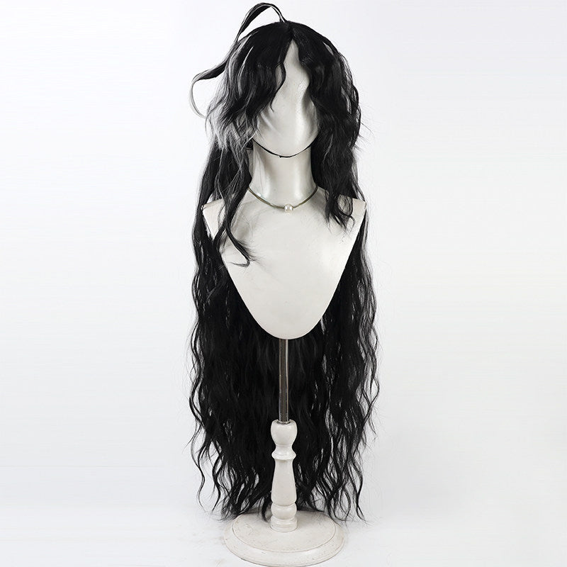 Arknights Wang Cosplay Wigs Black White Split Ponytail Wigs