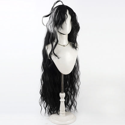 Arknights Wang Cosplay Wigs Black White Split Ponytail Wigs