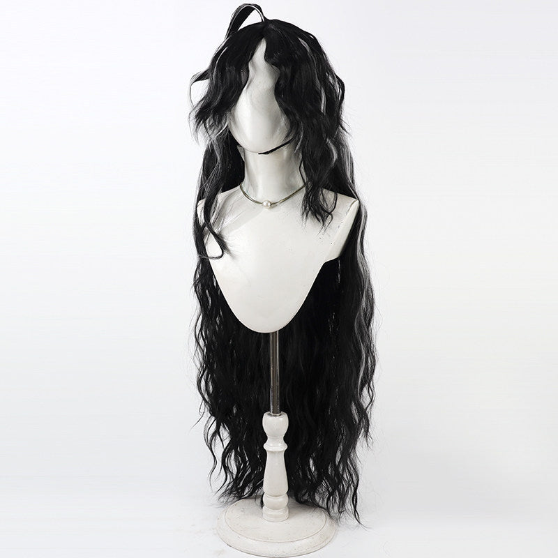 Arknights Wang Cosplay Wigs Black White Split Ponytail Wigs
