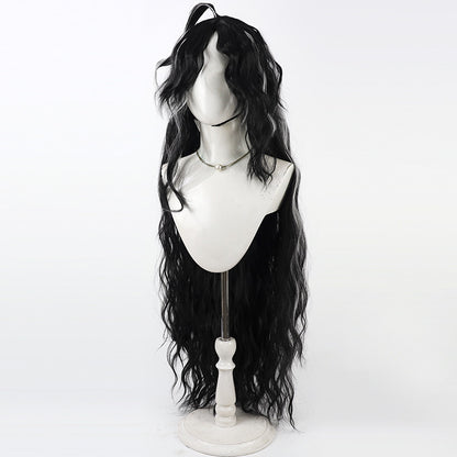 Arknights Wang Cosplay Wigs Black White Split Ponytail Wigs